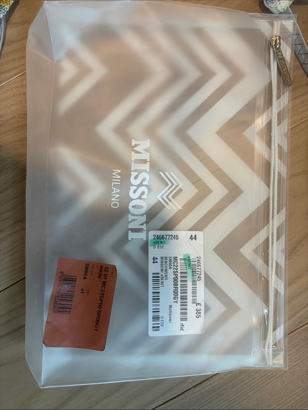 Missoni Multicolor Striped Knit Bikini Set with pouch NEW - Picture 2 of 2